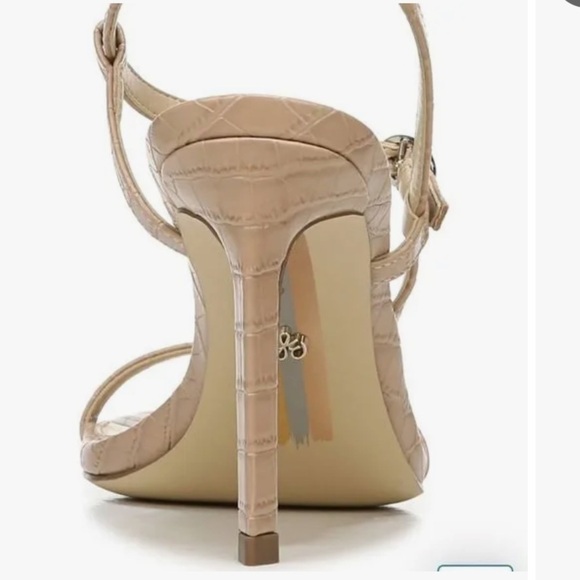 SAM Edelman Dara Croc Embossed Stiletto Sandal - Picture 2 of 3